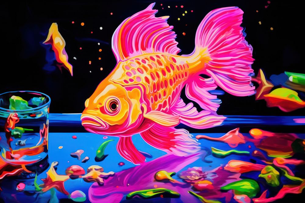 A fish goldfish painting animal.