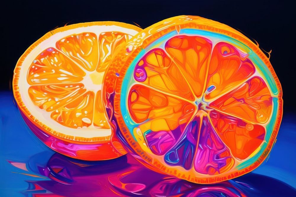A orange grapefruit painting yellow.