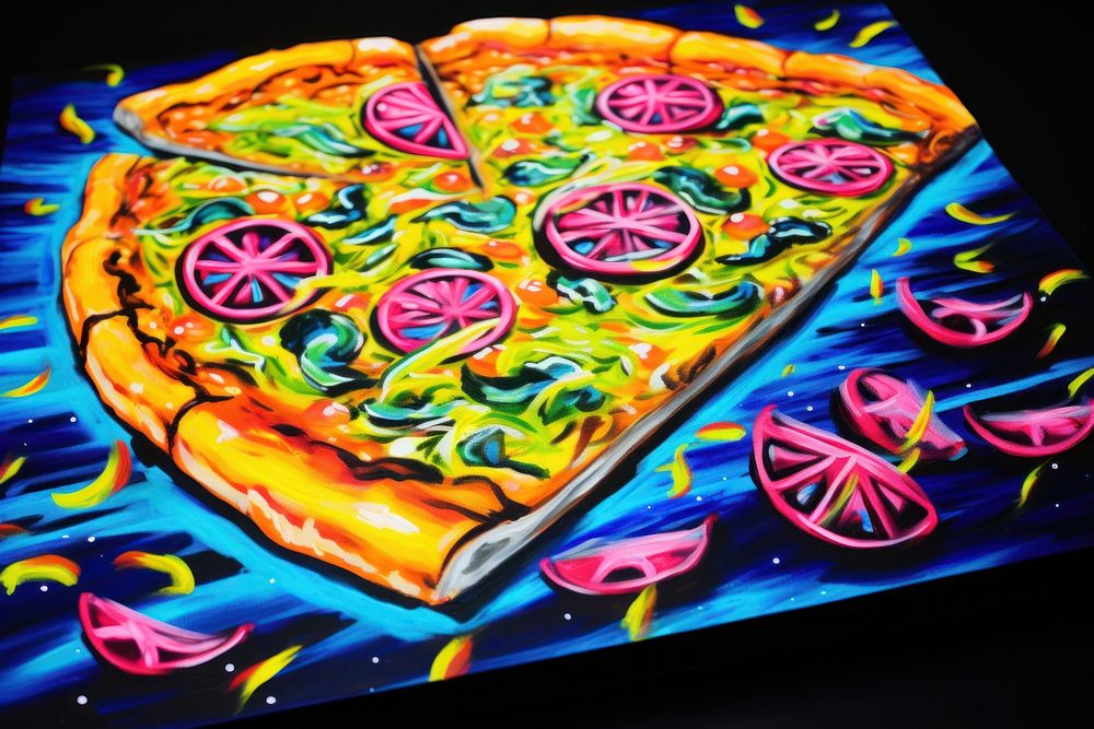 A pizza yellow food neon.