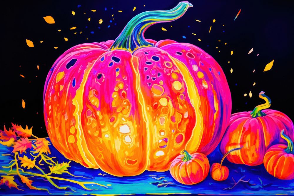A pumpkin vegetable painting yellow.