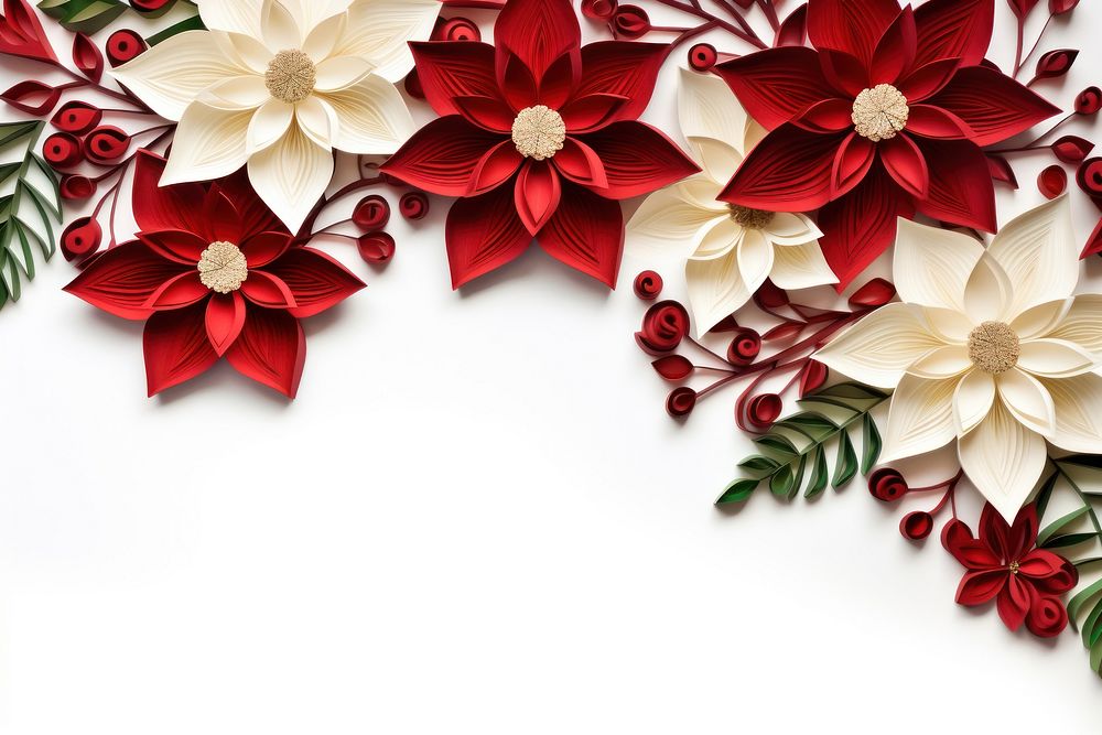 Christmas flower floral border backgrounds pattern petal.