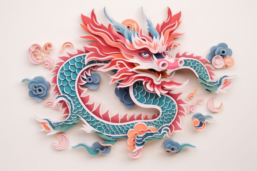 Chinese dragon art pattern craft.