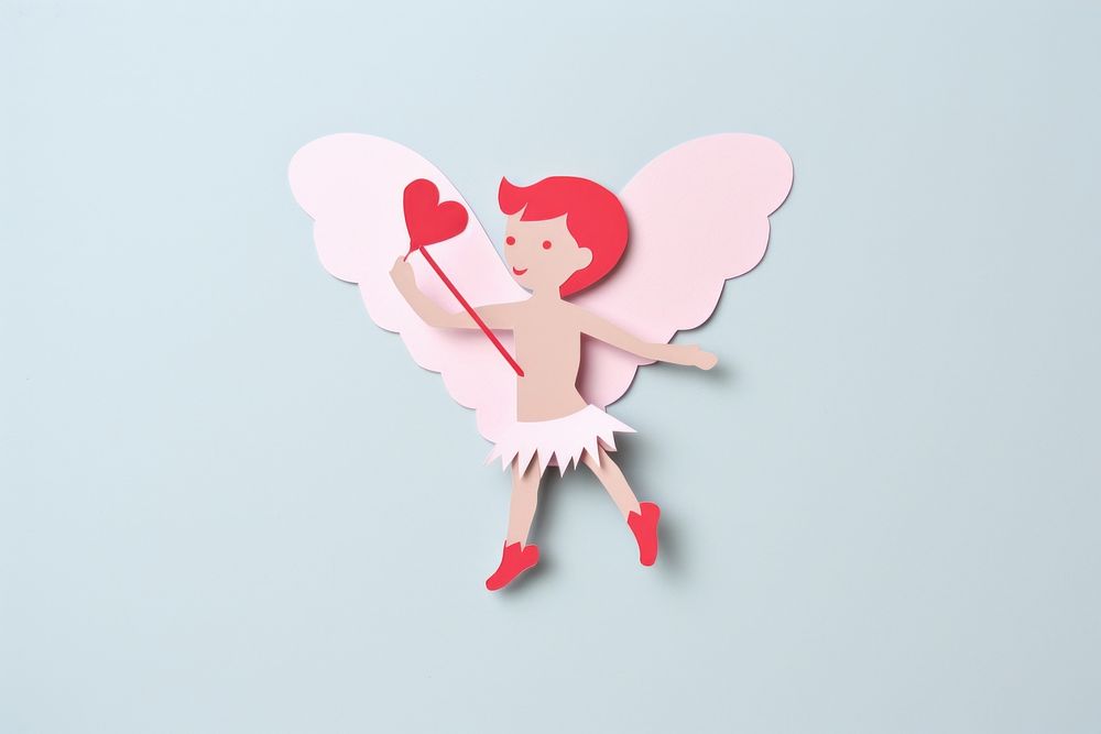 Illustration of a Cupid cupid art gray background.