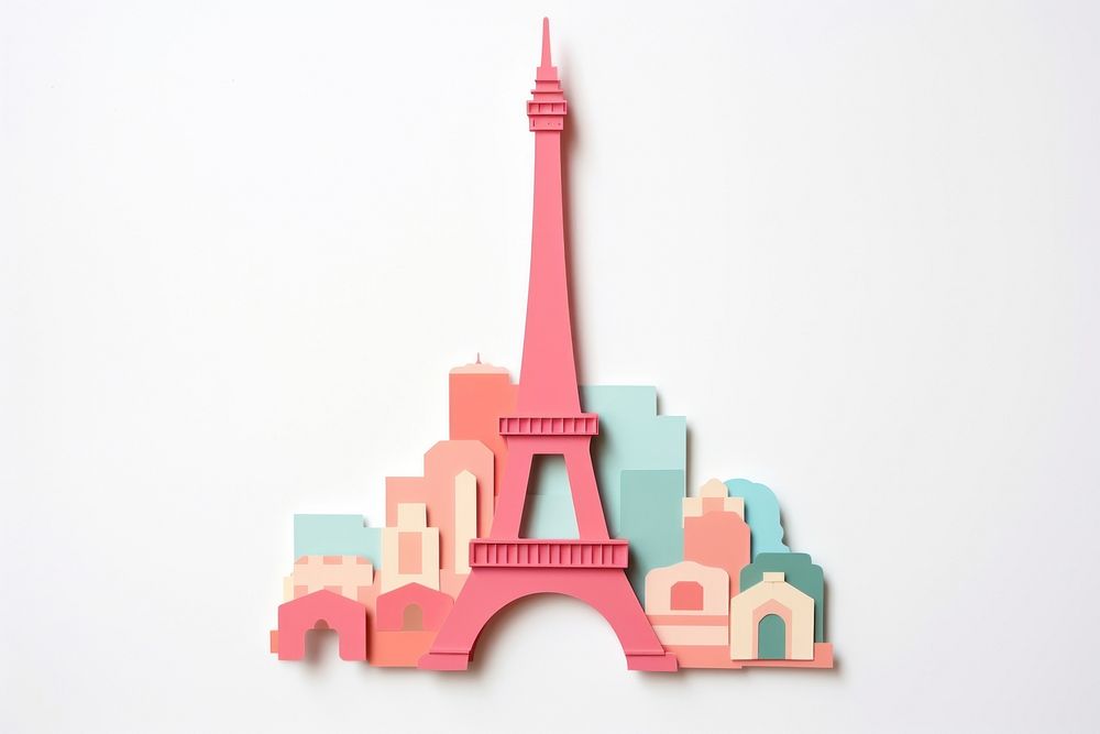 Illustration of a Eiffel tower art craft city.