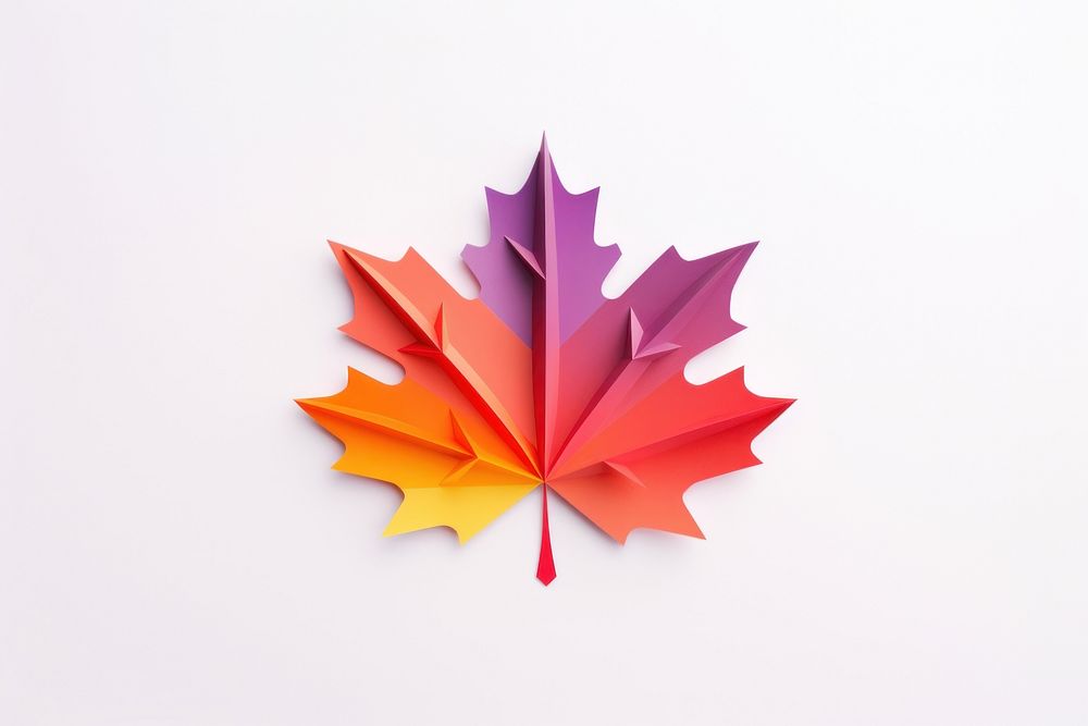Maple leaf plant paper art.