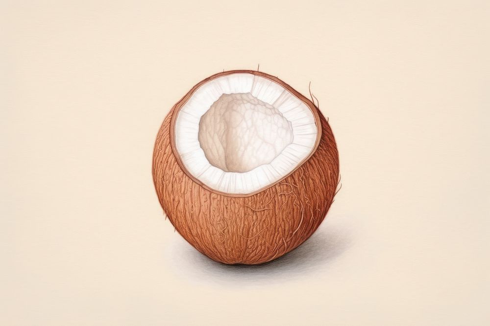 Coconut freshness produce brown.