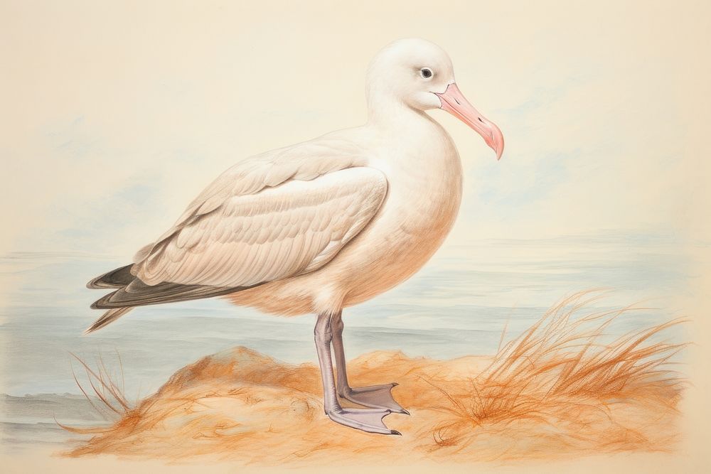Albatross seagull drawing animal.