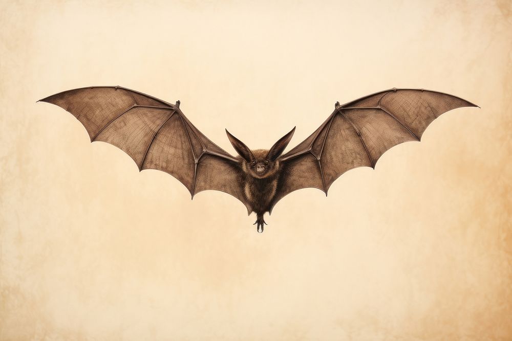 Bat wildlife animal sketch.