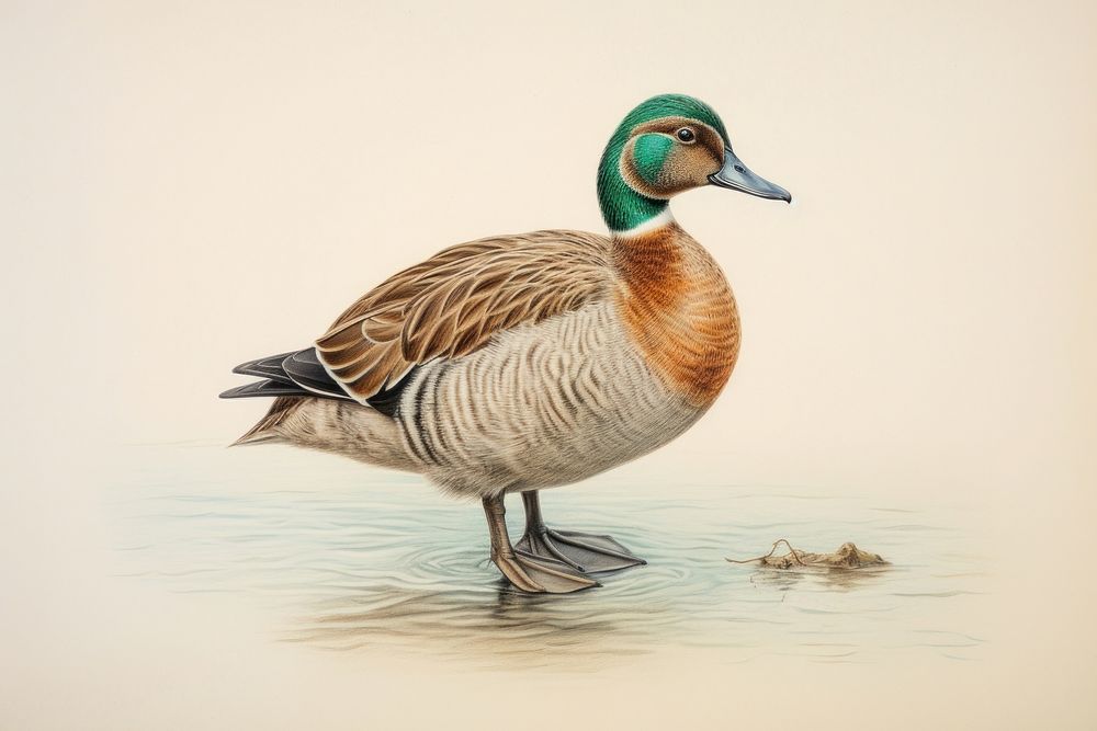 Baikal teal drawing animal sketch. | Premium Photo Illustration - rawpixel