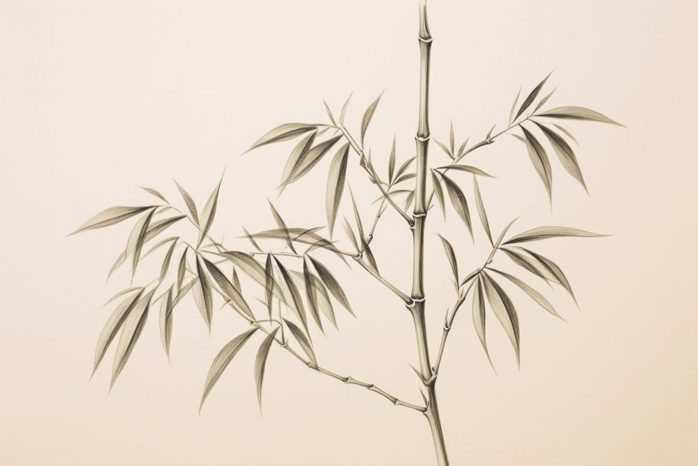 Bamboo tree drawing sketch plant.