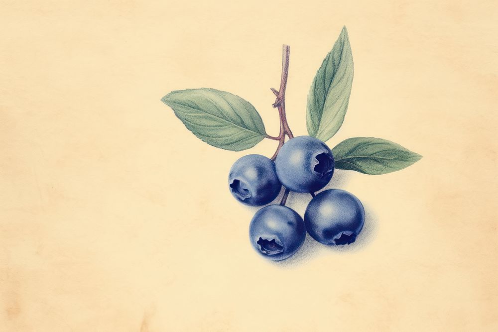 Blueberry sketch fruit plant.