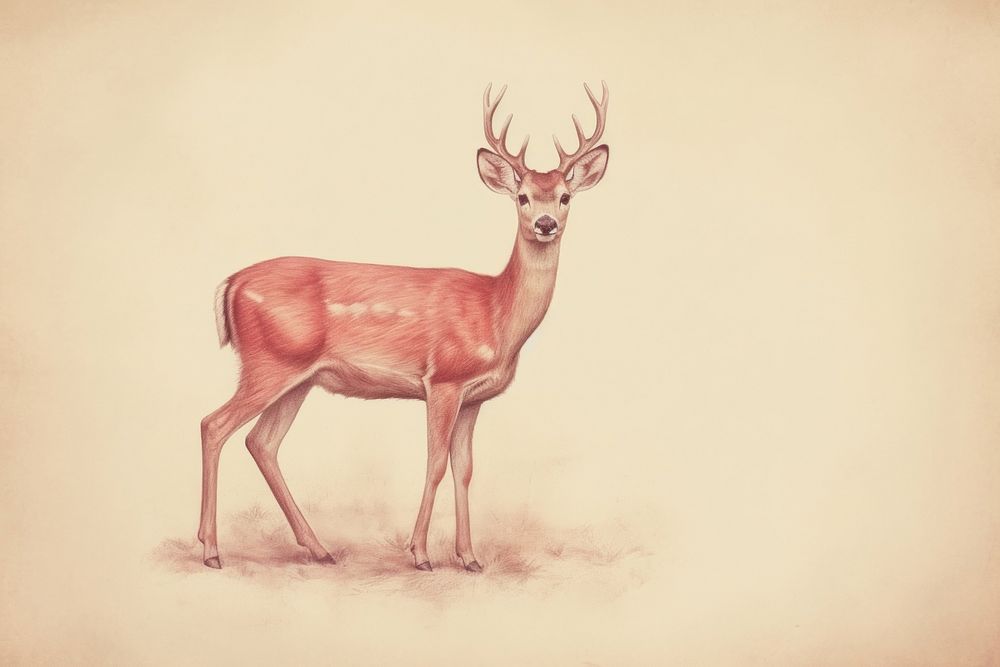 Deer drawing sketch wildlife.