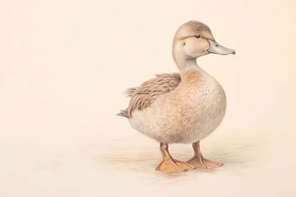 Duck drawing animal sketch.