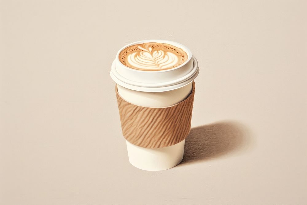 Latte coffee drink cup.