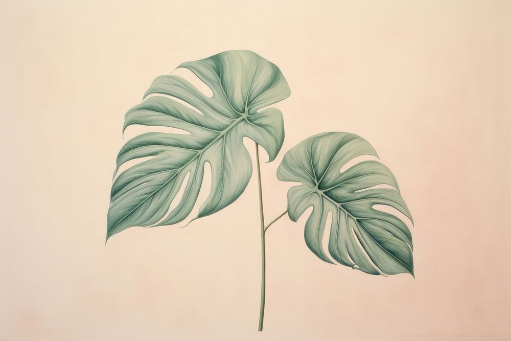 Leaf philodendron drawing sketch plant.