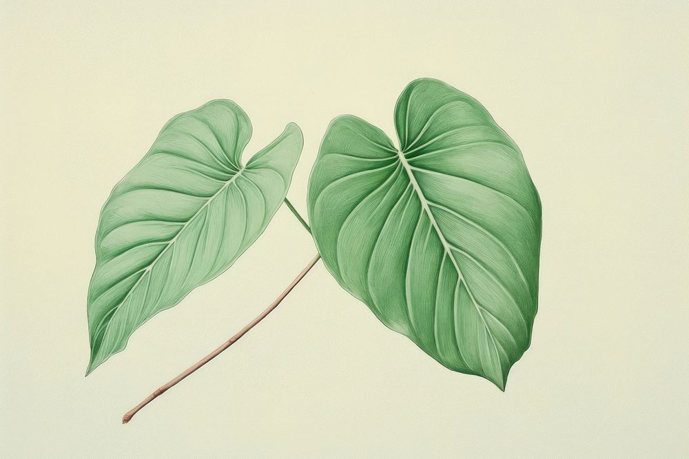 Leaf philodendron drawing sketch plant.