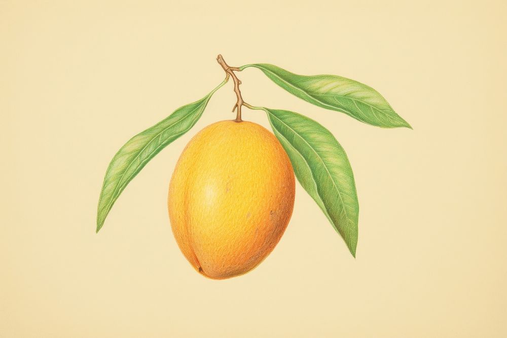 Mango sketch fruit lemon.