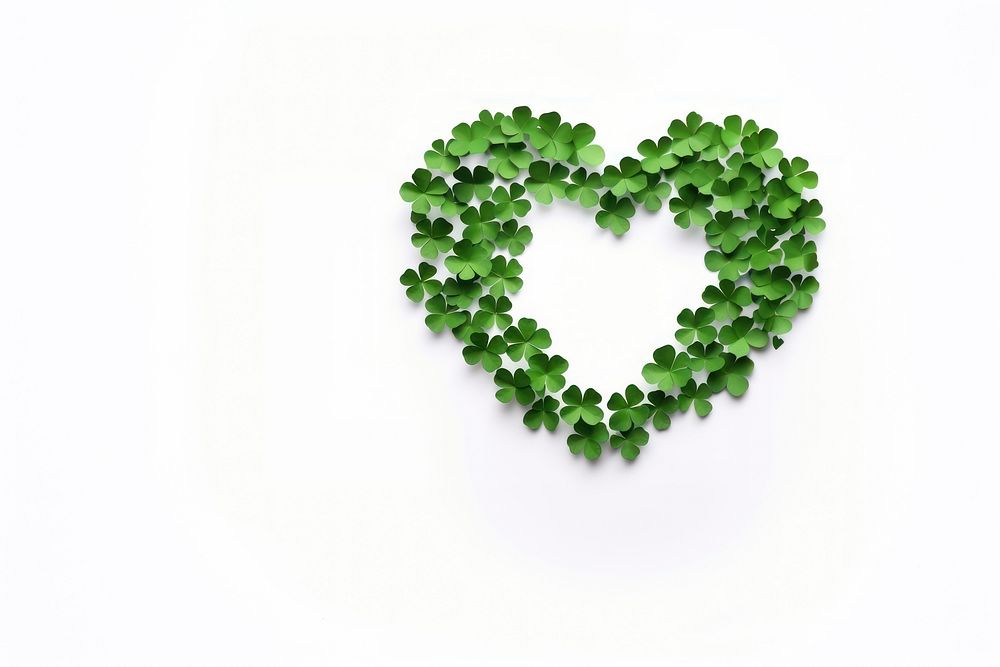 Four- leaf clover border symbol green plant.