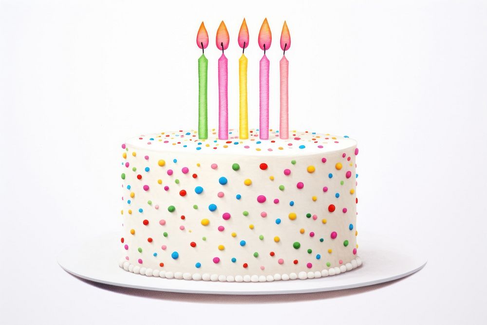 Pastel birthday cake crayon dessert food anniversary.