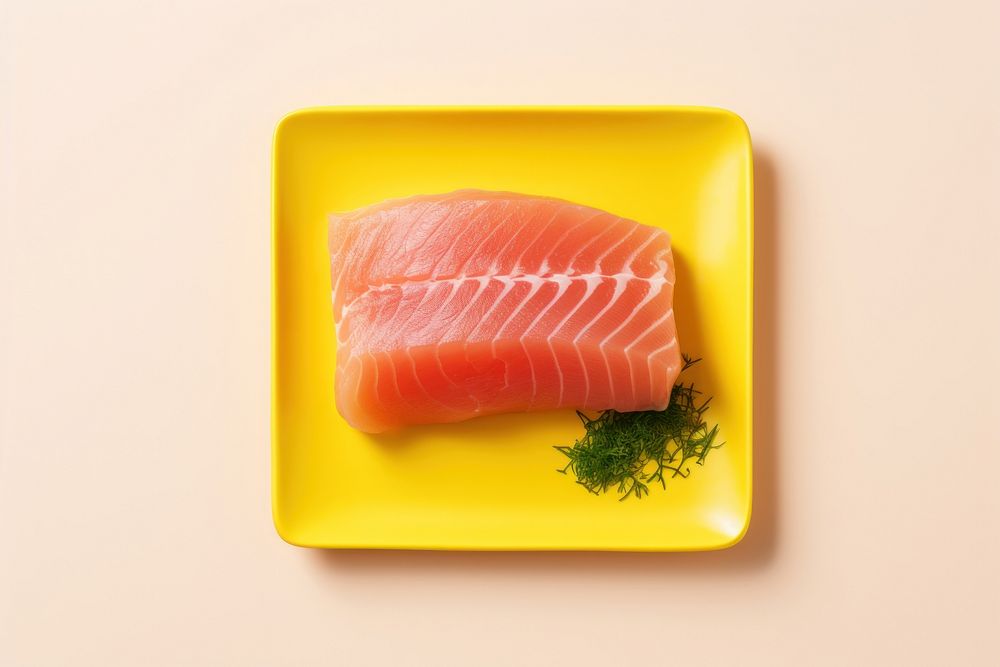 Otoro sashimi seafood salmon yellow.