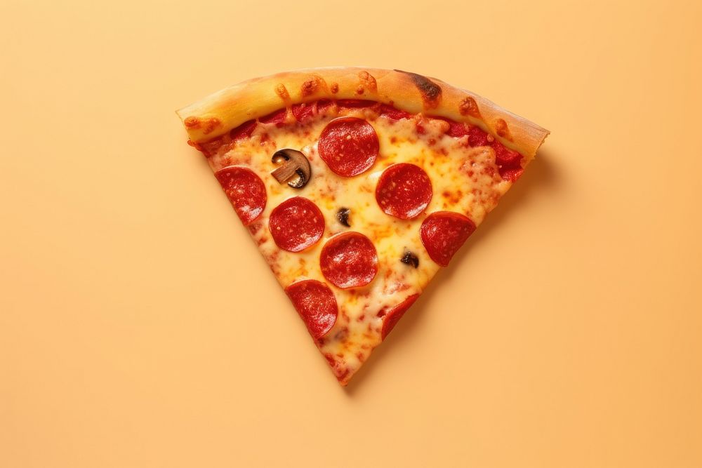 Piece of pizza food pepperoni freshness.