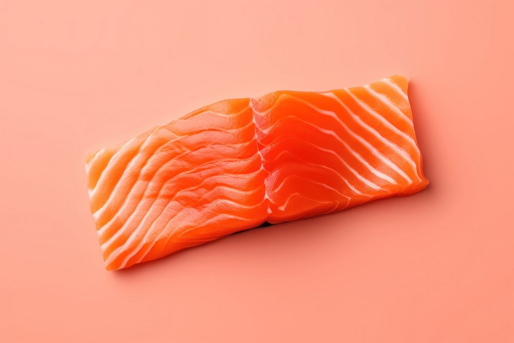 Salmon sashimi seafood freshness ketchup.