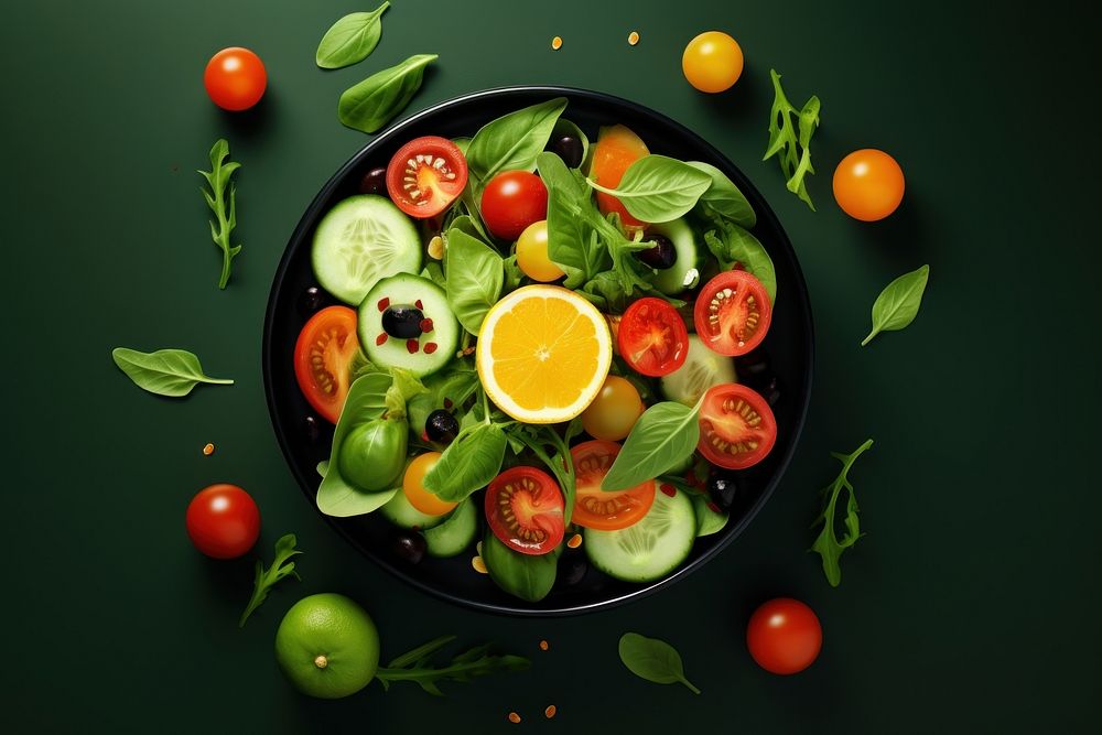 Salad plate food antioxidant.
