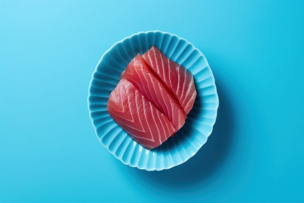 Tuna sashimi salmon plate food.