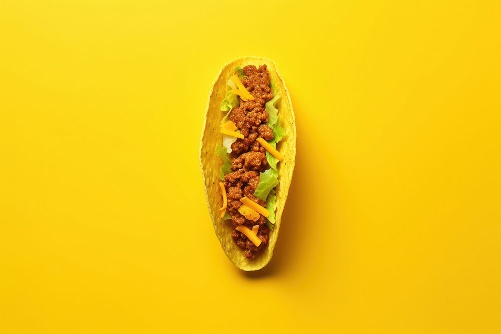 Taco food freshness yellow.