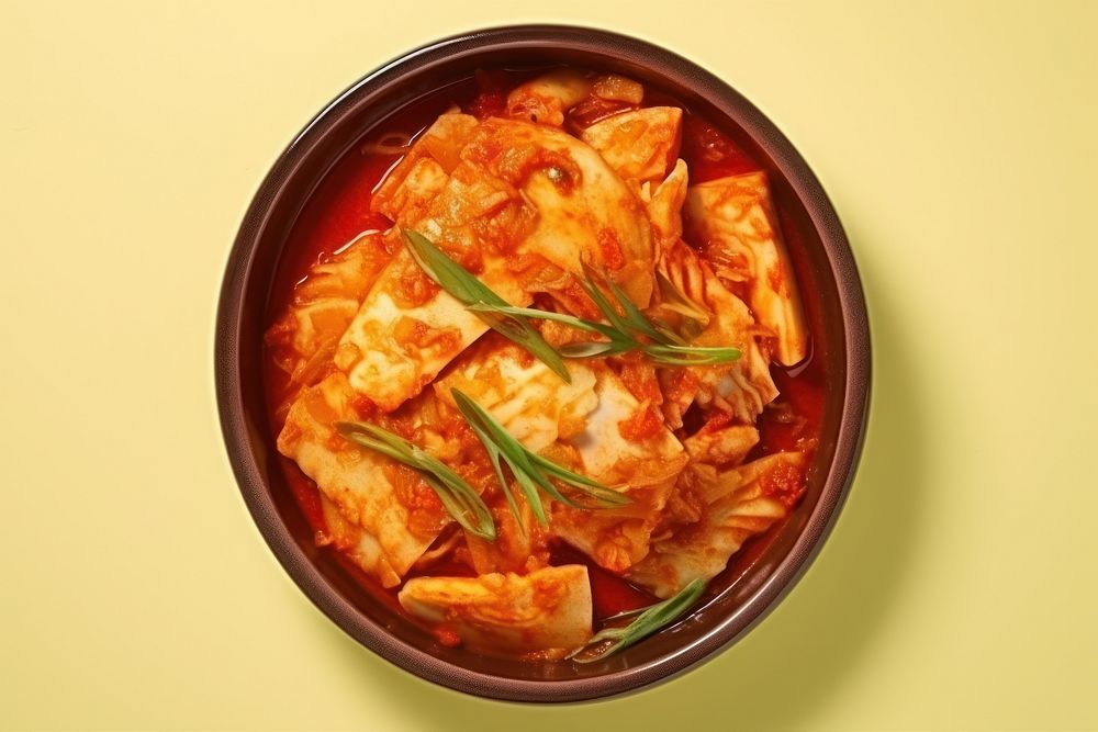 Kimchi dish food meal.
