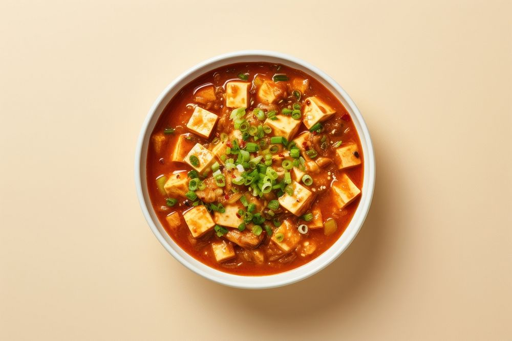 Mapo tofu curry food soup.