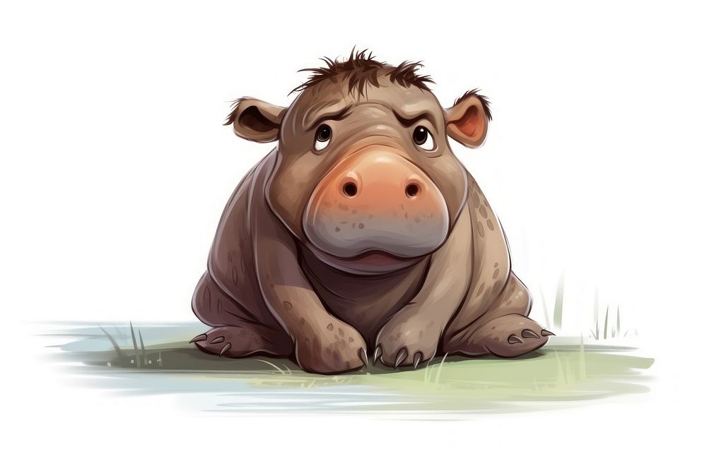 Animal cartoon mammal hippopotamus.