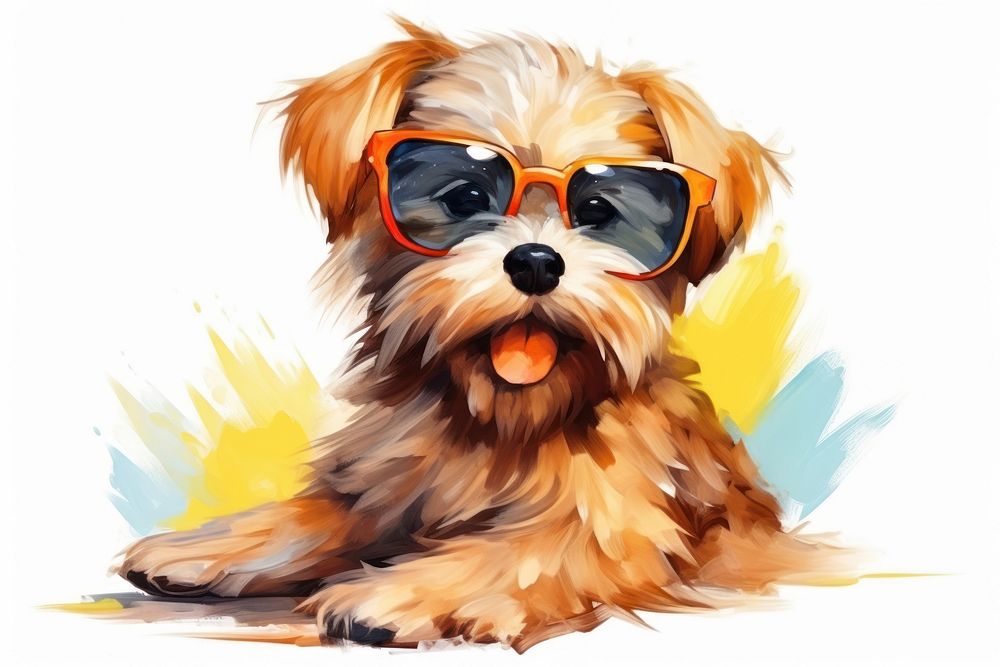 Sunglasses dog cartoon mammal.