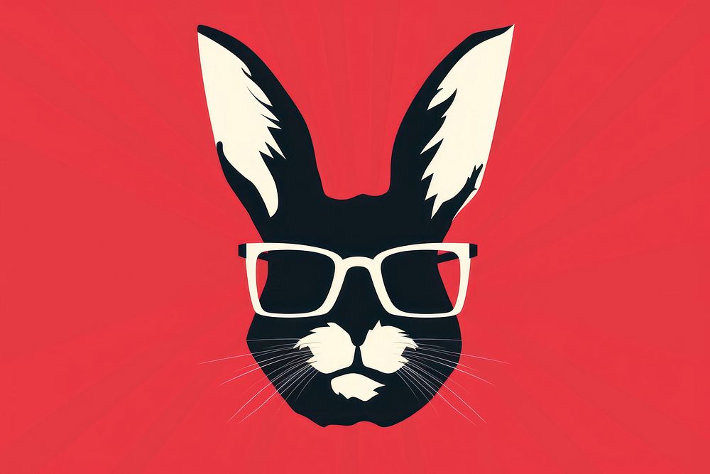 Bunny portrait glasses representation.