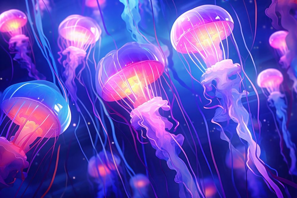 Jellyfish backgrounds underwater glowing.