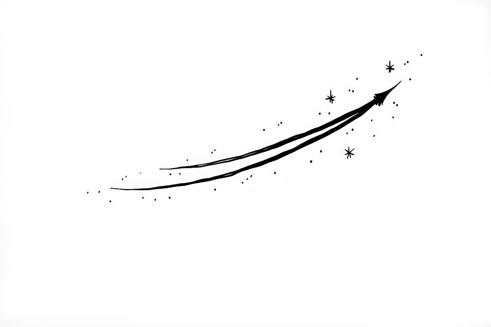 Shooting star drawing line text.