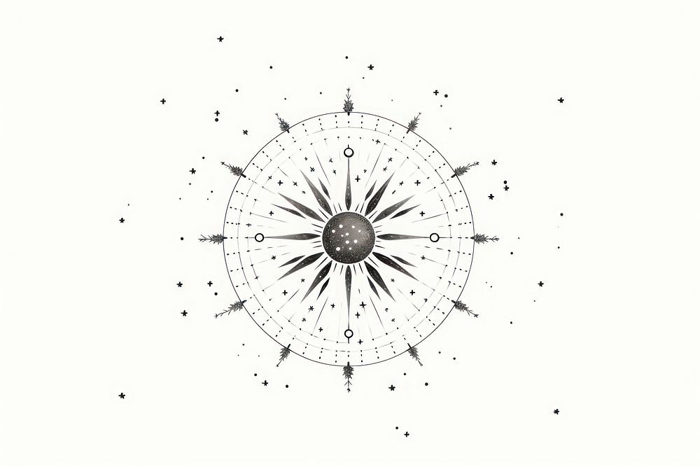 Astrology drawing line monochrome.