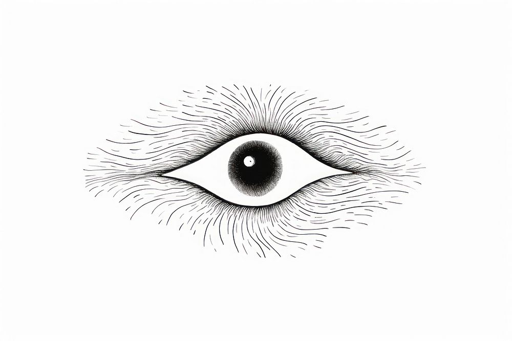 Eye drawing sketch white.