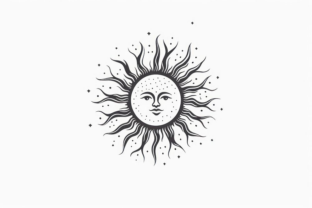 Sun drawing sketch illustrated.