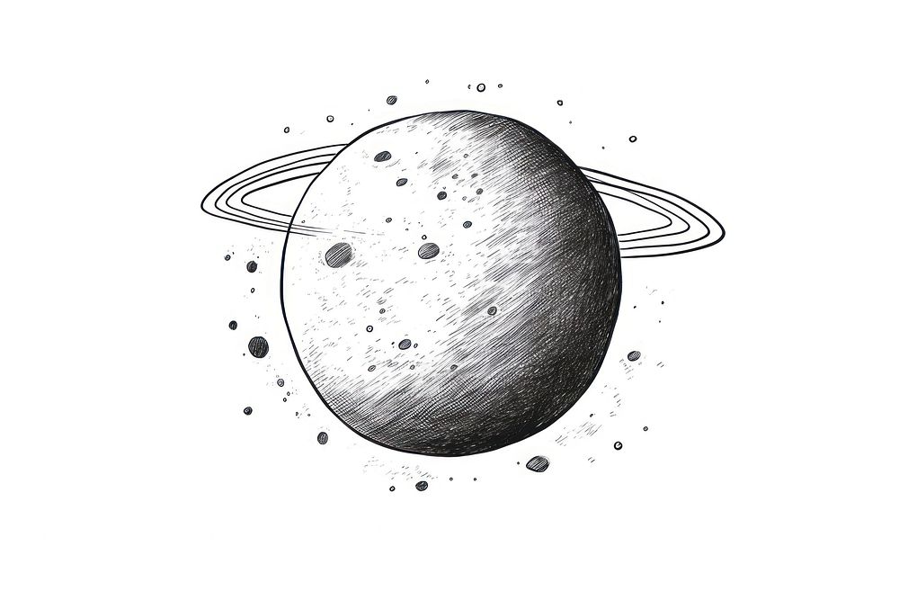 Planet drawing astronomy sketch.