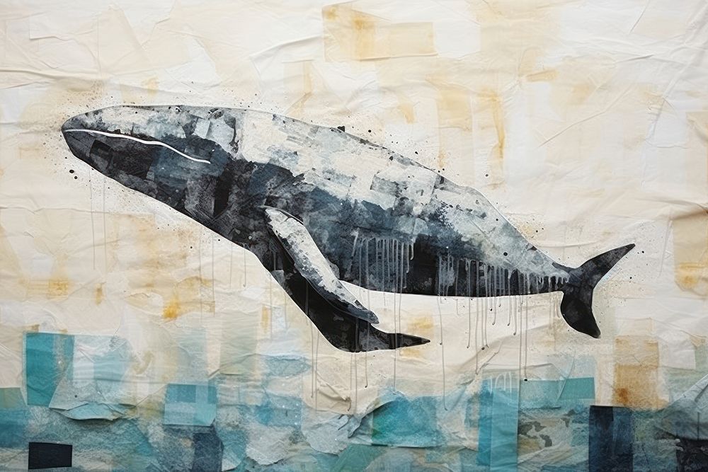 Whale whale art painting.