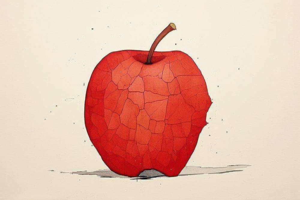 Apple art drawing sketch.