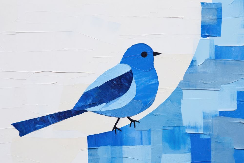 Blue bird art painting animal.