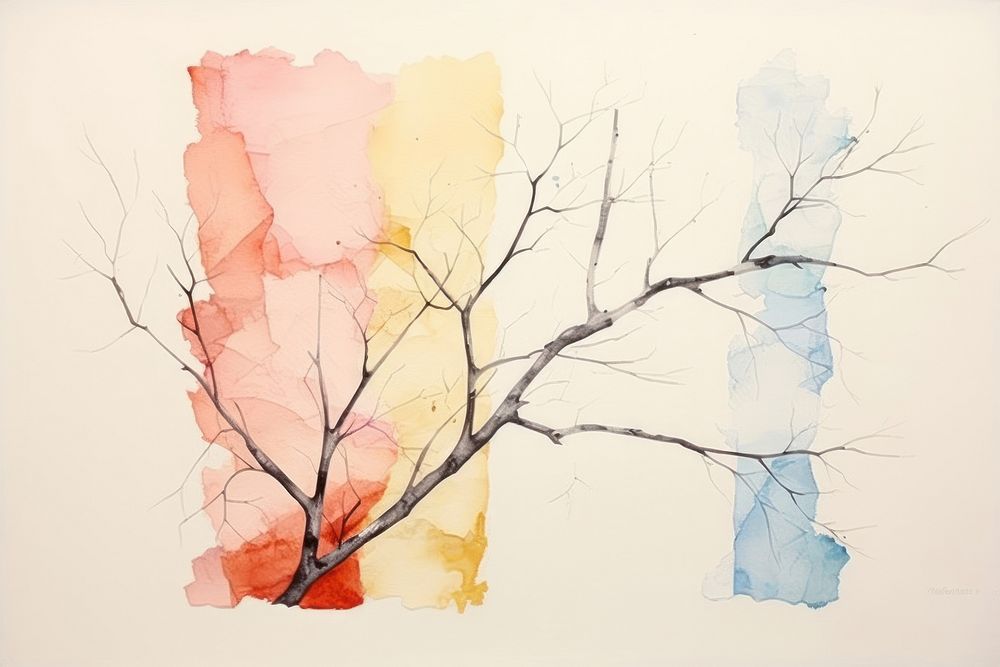 Branch art abstract painting.