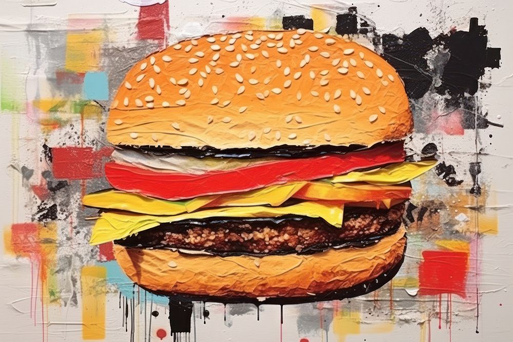 Burger bread food art.