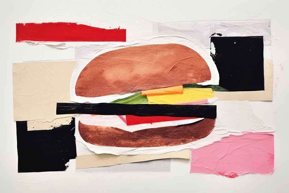 Burger art painting collage.