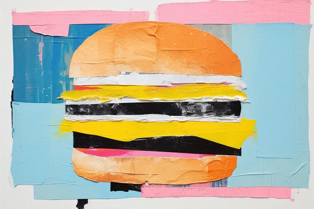 Burger art painting food.