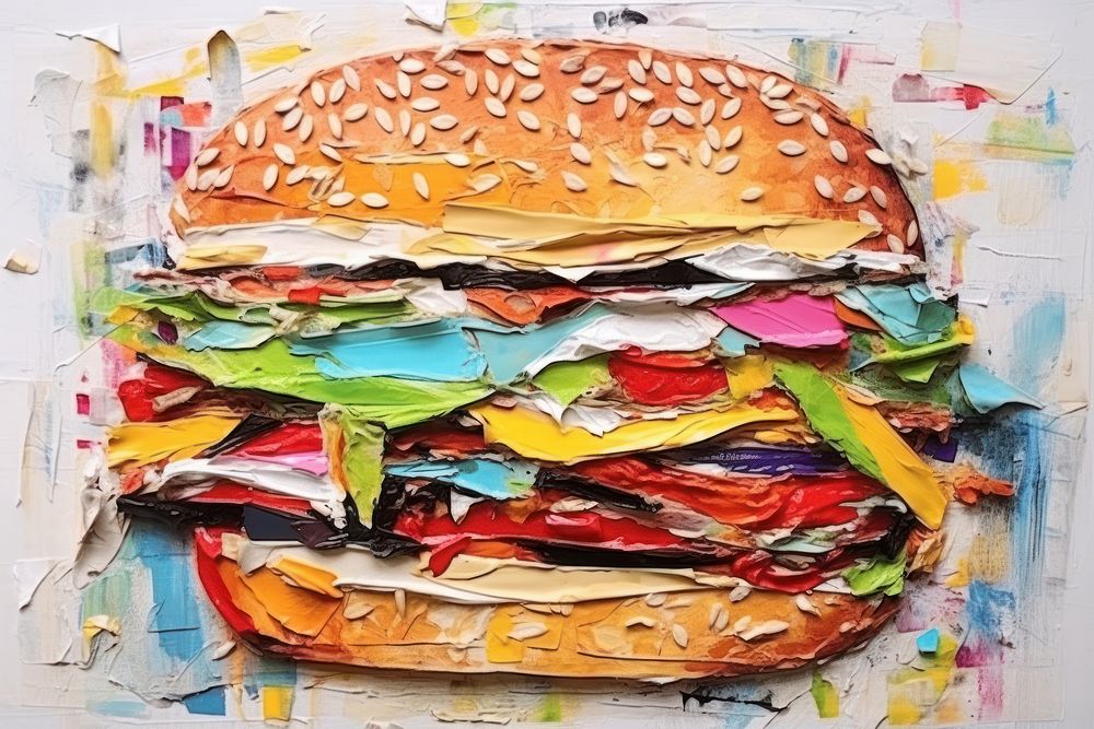 Burger art painting burger.