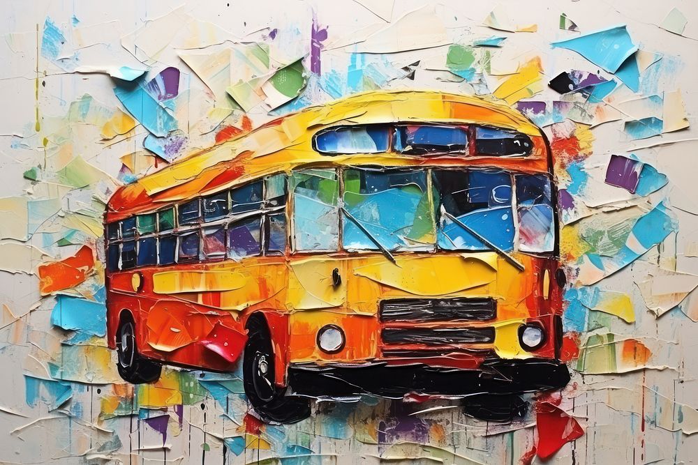 Bus bus art painting.