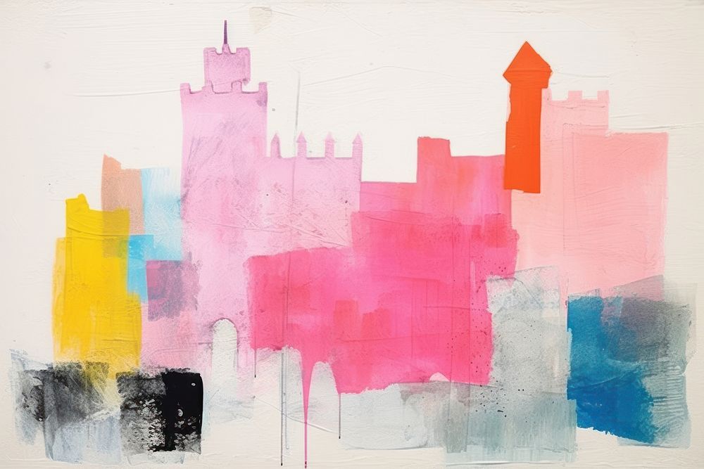Castle art abstract painting.